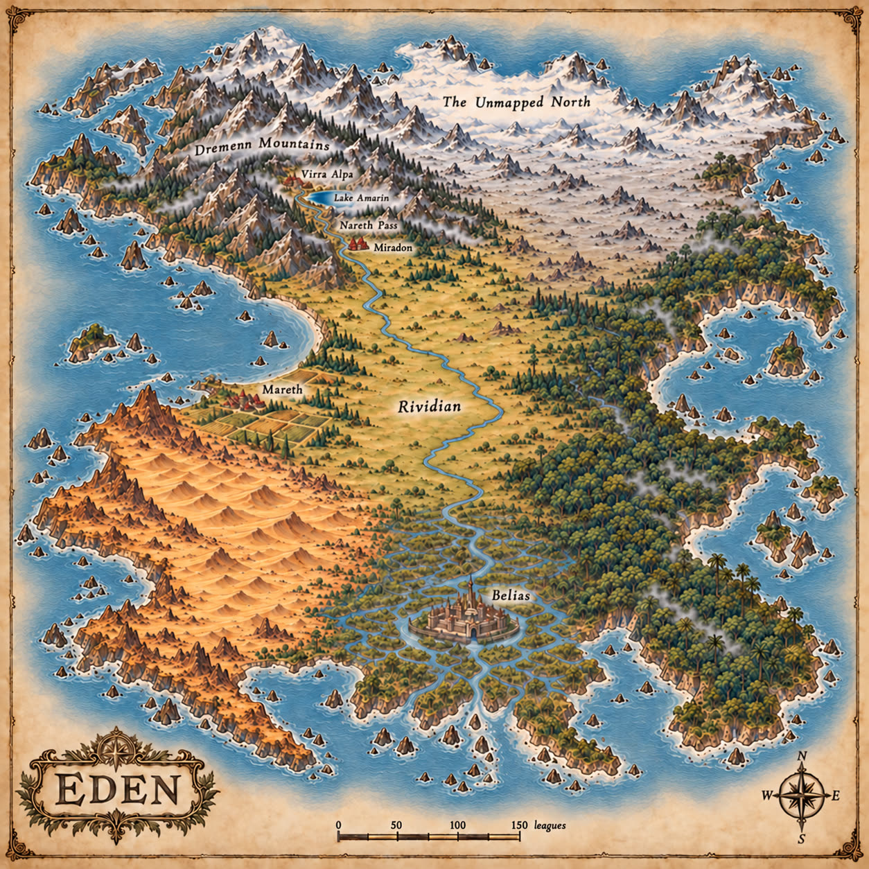 Map of the world of Eden
